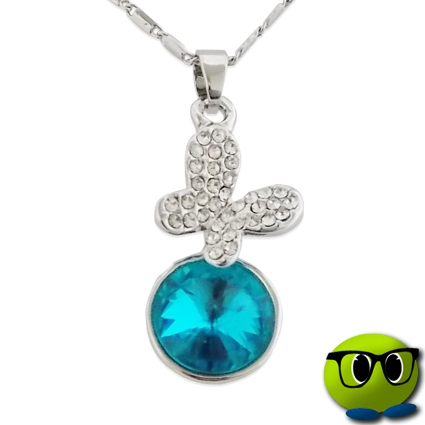 Collier Argenté Buterfly Et Pierre Bleue - Mrbulle 3 Collier Argenté Buterfly Et Pierre Bleue - Mrbulle