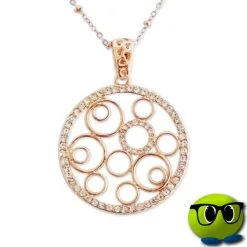 Superbe Collier De Cercles Dorés Et Strass - Mrbulle
