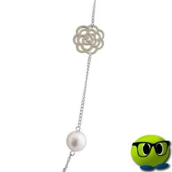 Splendide Collier Argenté Fleurs Et Perles - Mrbulle -Magasin De Décoration 4948 photo