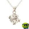 Collier Argenté Cube Gros Strass Blanc - Mrbulle -Magasin De Décoration 5010 photo