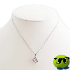 Collier Argenté Cube Gros Strass Blanc - Mrbulle -Magasin De Décoration 5011 photo
