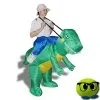 Costume Explorateur à Dos De Dinosaure Gonflable Hilarant - Mrbulle -Magasin De Décoration 5082 photo