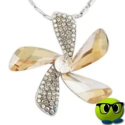 Collier Fleur Strass Et Fausse Pierre Dorée Pour Une Beauté éclatan - Mrbulle