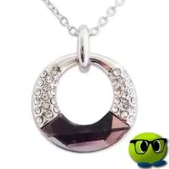 Magasin De Décoration 26 Magnifique Collier à Anneau Argenté Aux Strass Et à La Fausse Pierr - Mrbulle