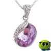 Collier Rayonnant à Pendentif Strass Et Fausse Pierre Mauve - Mrbulle -Magasin De Décoration 5747 photo