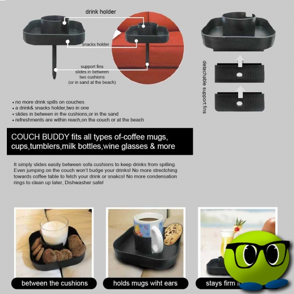 Plateau Snack Et Boissons Anti-renversement Pour Canapé - Mrbulle 5 Plateau Snack Et Boissons Anti-renversement Pour Canapé - Mrbulle – Image 3