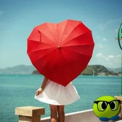 Parapluie Romantique En Forme De Coeur Rouge - Mrbulle -Magasin De Décoration 7865 photo