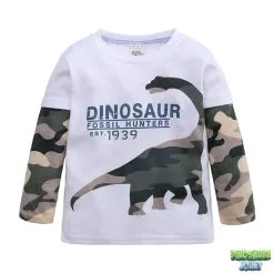 Dinosaure Jouet Tee Shirt Manche Longue Dinosaure Camouflage