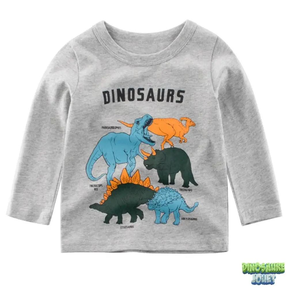 Dinosaure Jouet Tee Shirt Manche Longue Dinosaure Gris 3 Dinosaure Jouet Tee Shirt Manche Longue Dinosaure Gris