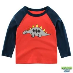 Dinosaure Jouet Tee Shirt Manche Longue Dinosaure Rouge